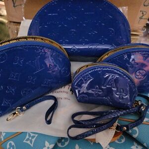 4 Pk Cosmetic Bags With Wrist Straps